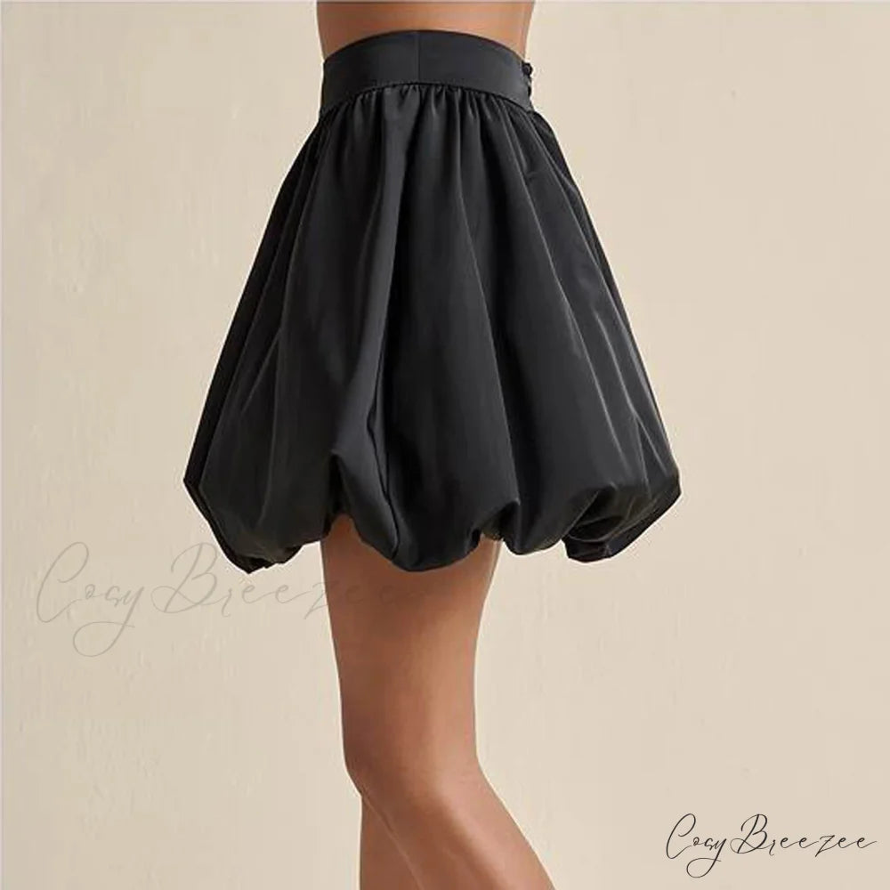Zipped Bubble Puffy Skirt skirts-250223