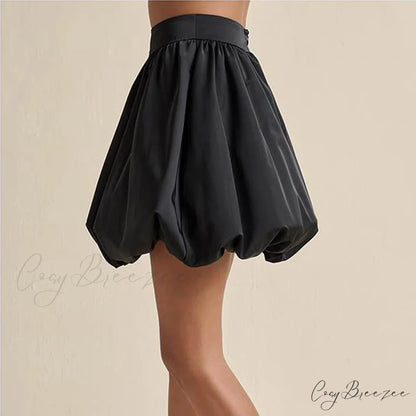 Zipped Bubble Puffy Skirt skirts-250223