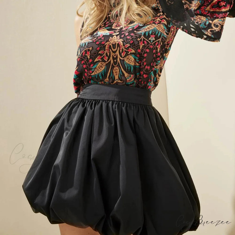 Zipped Bubble Puffy Skirt skirts-250223