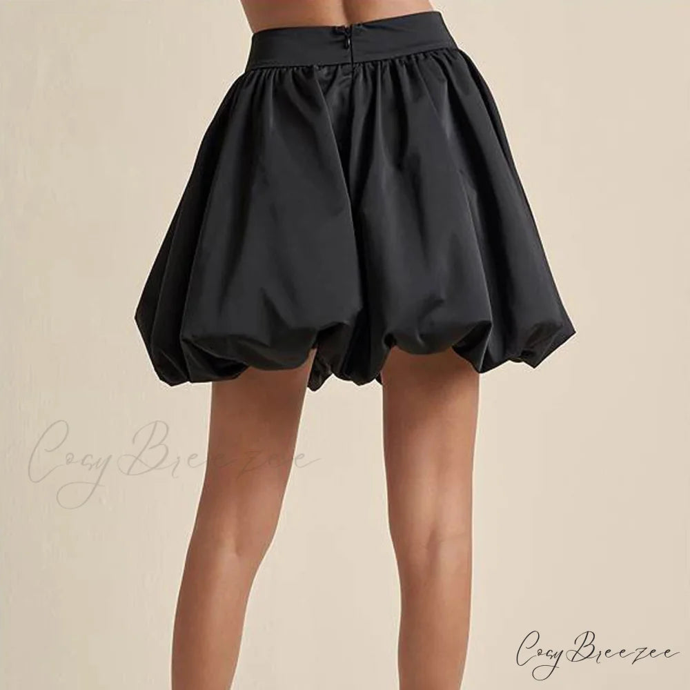 Zipped Bubble Puffy Skirt skirts-250223