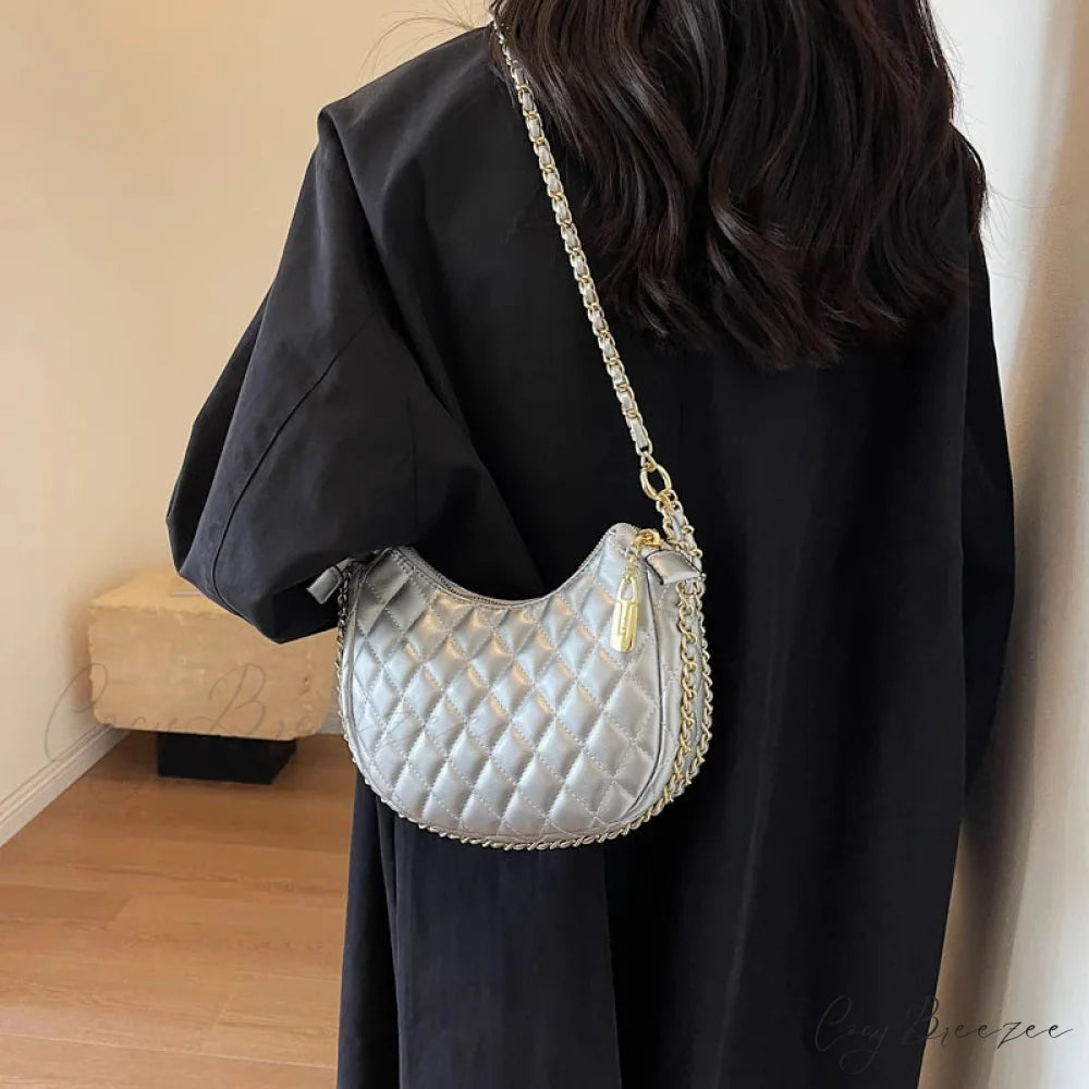 Zipper Women’s Bag Diamond Crossbody clutchbag-250126