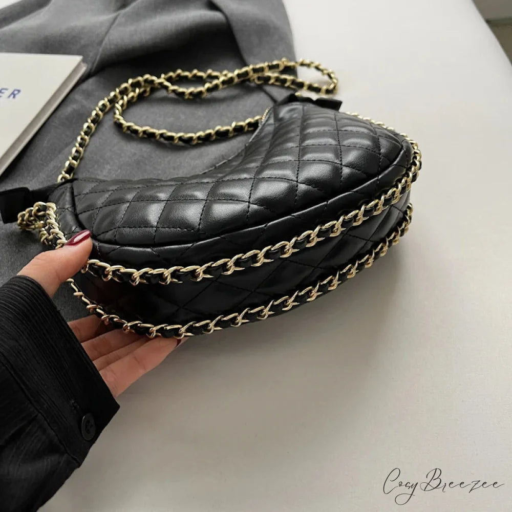 Zipper Women’s Bag Diamond Crossbody clutchbag-250126